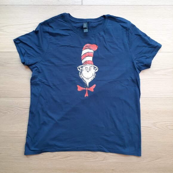 The Cat in the Hat - Dr. Suess - New Women's XL Navy Blue T-Shirt - Picture 4 of 4